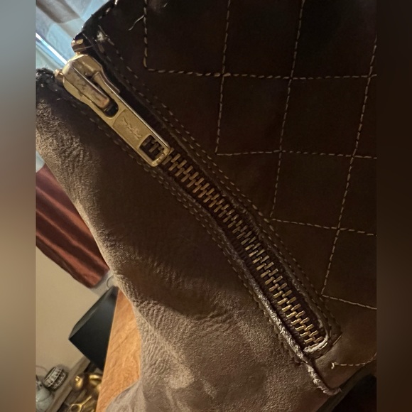 Steve Madden 4-zipper Brown Suede Back quilted Sz 9 Ankle Boots - Picture 11 of 14